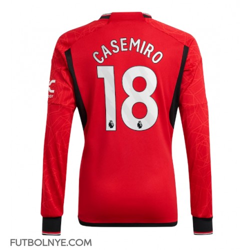 Camiseta Manchester United Casemiro #18 Primera Equipación 2023-24 manga larga